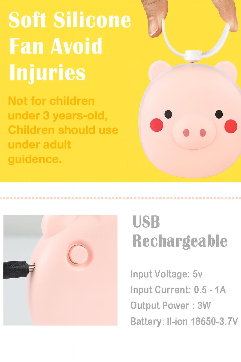 Piggy Head Shape Fill Light Led Mirror Fan β Portable Rechargeable LED Makeup Fan for Women π