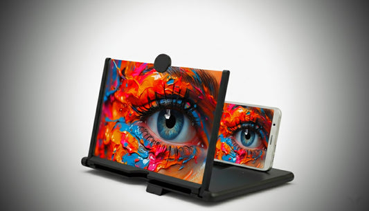 Mobile Screen Magnifier – 12 Inch 3D HD Phone Screen Enlarger for Movies, Videos & Gaming | Foldable Phone Projector Stand